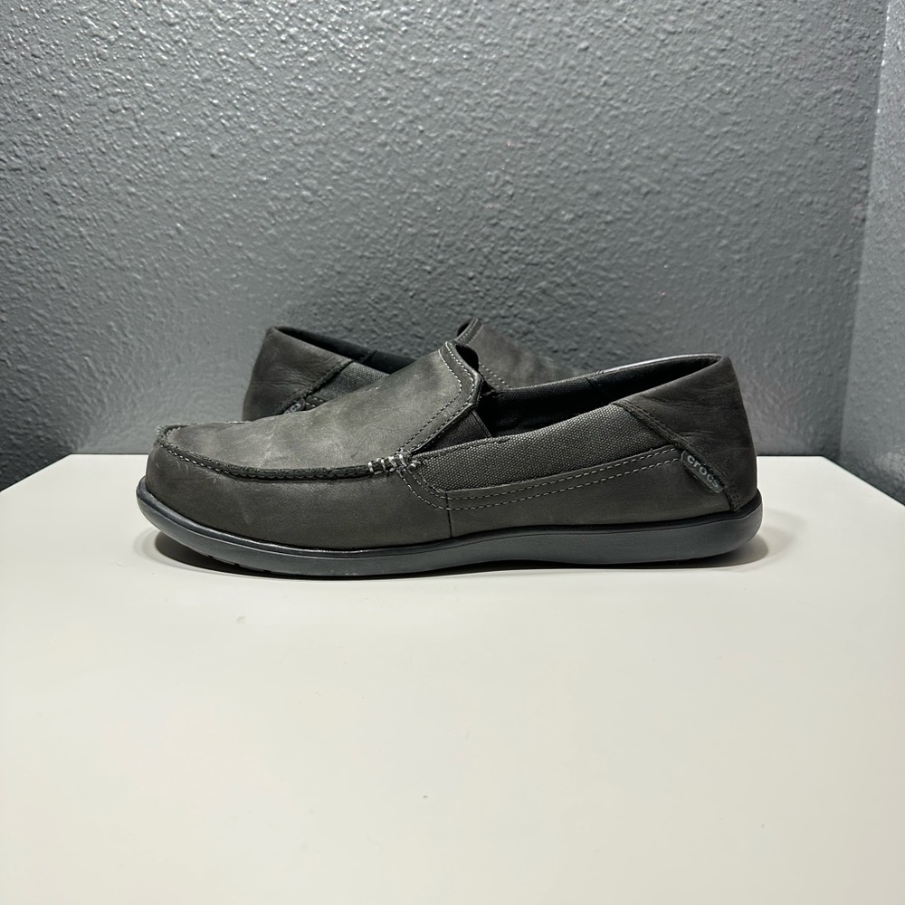 Crocs Leather Santa Cruz 2 Loafer Boot Shoes - Black - Size 12M